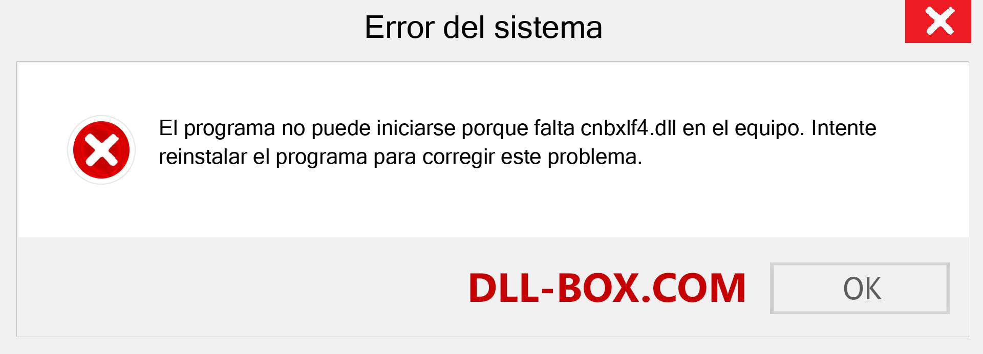 ¿Falta el archivo cnbxlf4.dll ?. Descargar para Windows 7, 8, 10 - Corregir cnbxlf4 dll Missing Error en Windows, fotos, imágenes