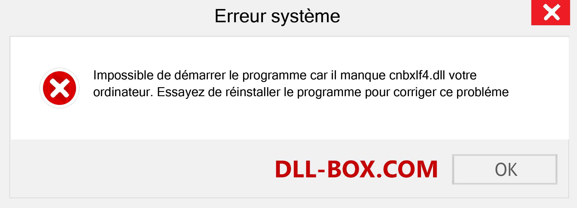 Le fichier cnbxlf4.dll est manquant ?. Télécharger pour Windows 7, 8, 10 - Correction de l'erreur manquante cnbxlf4 dll sur Windows, photos, images